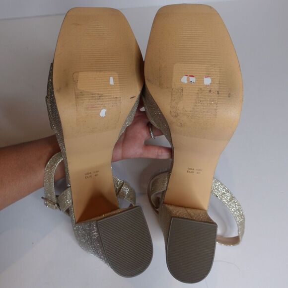 NINA Dorcas Platform Sandals Heels Sparkle Gold Womens Size 10 New - Picture 7 of 8